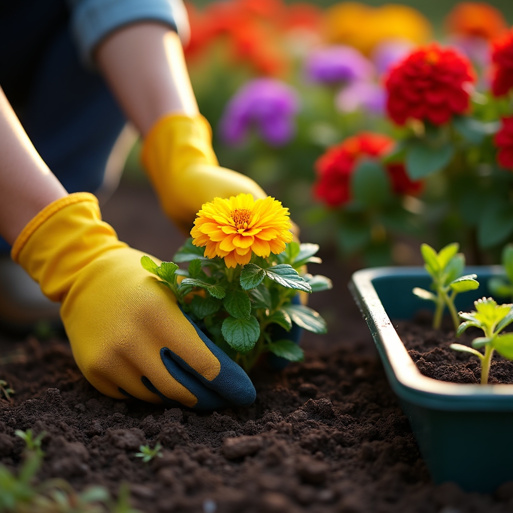 Plantare flori sezoniere alei rezidențiale